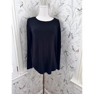 GAP Black Supersoft Pullover Long Sleeve Jersey Knit Top Women’s Size XS Fits M